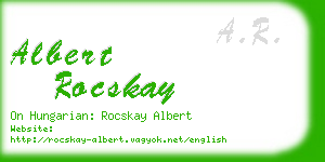albert rocskay business card